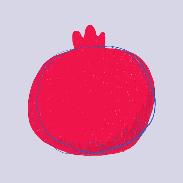 Fruit doodle pomegranate logo  hand drawn