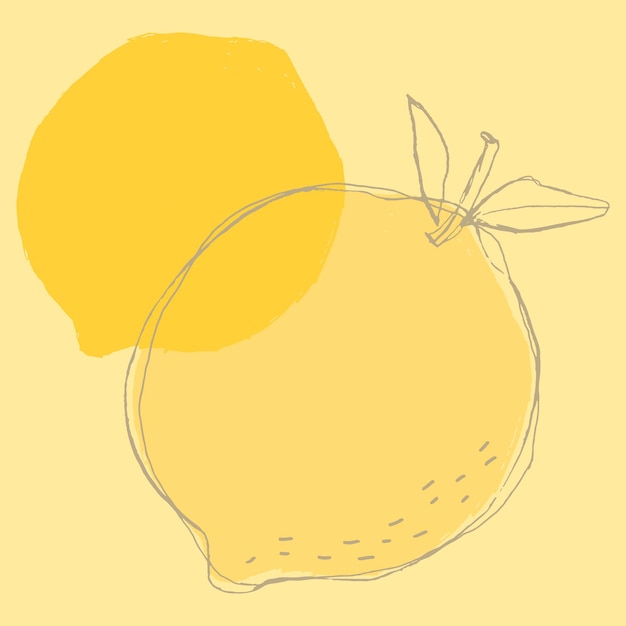 Free Vector fruit doodle yellow lemon  design space