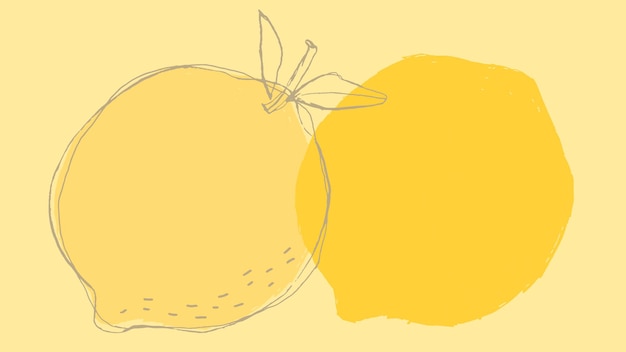 Free vector fruit doodle yellow lemon vector design space