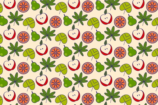 Fruit and floral flat pattern