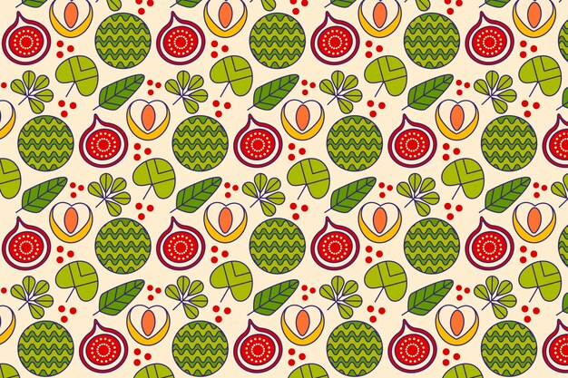 Fruit and floral flat pattern