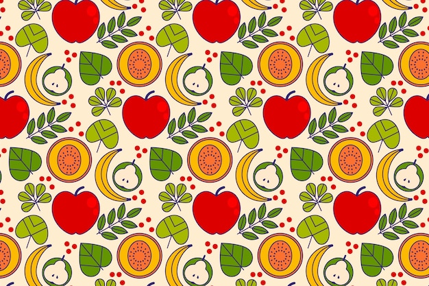 Fruit and floral flat pattern