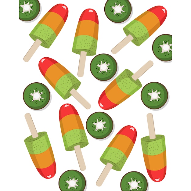 Free Vector fruit ice cream pattern background