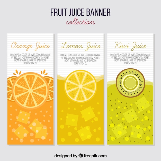 Free Vector fruit juice banners