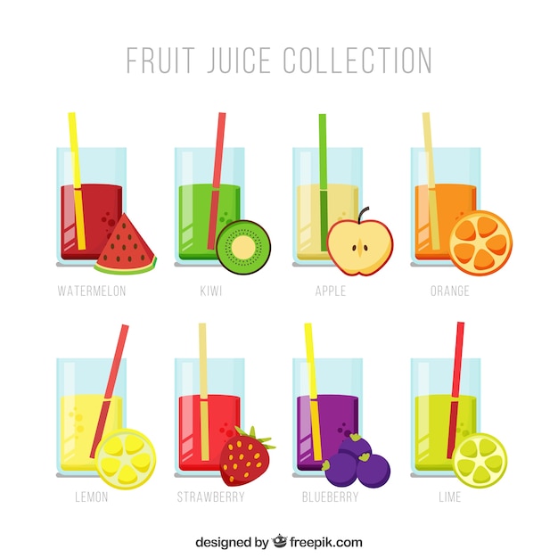 Free Vector fruit juice collection