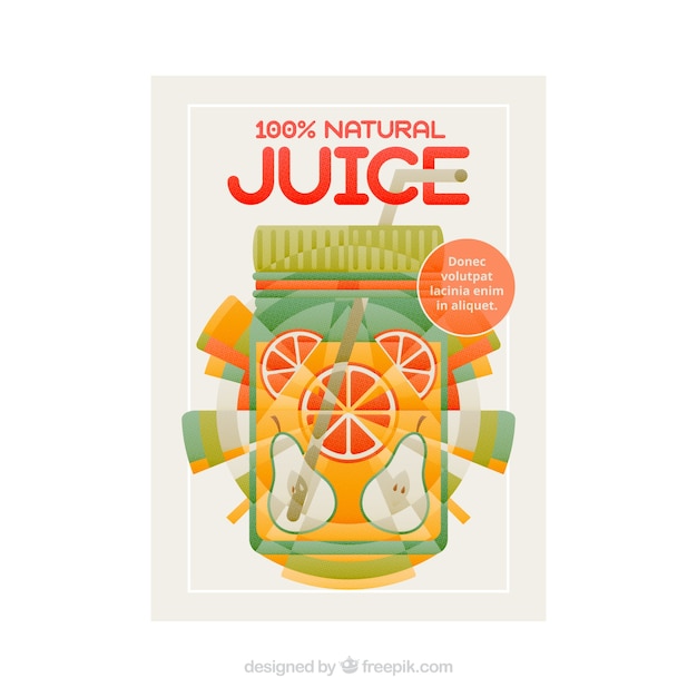 Free Vector fruit juice poster