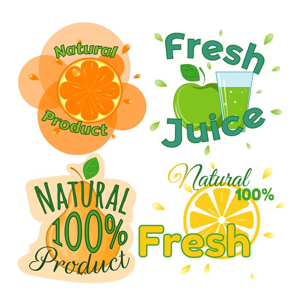 Free Vector fruit labels collection