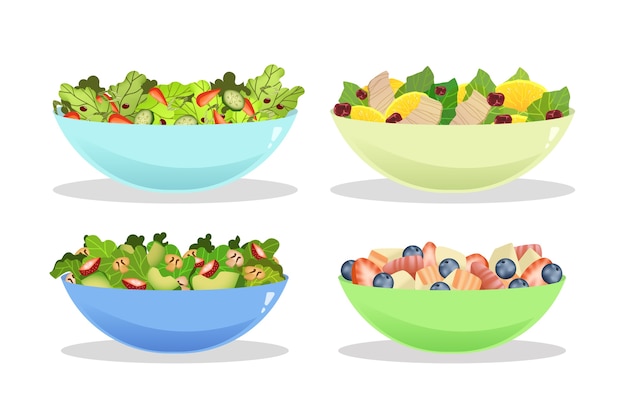 Fruit and salad bowls pack