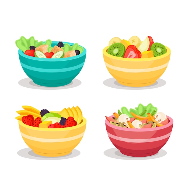 Fruit and salad bowls set