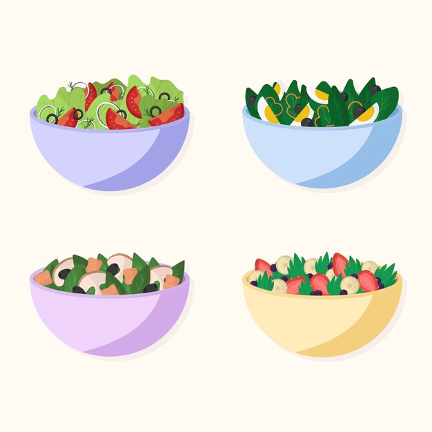 Fruit and salad bowls