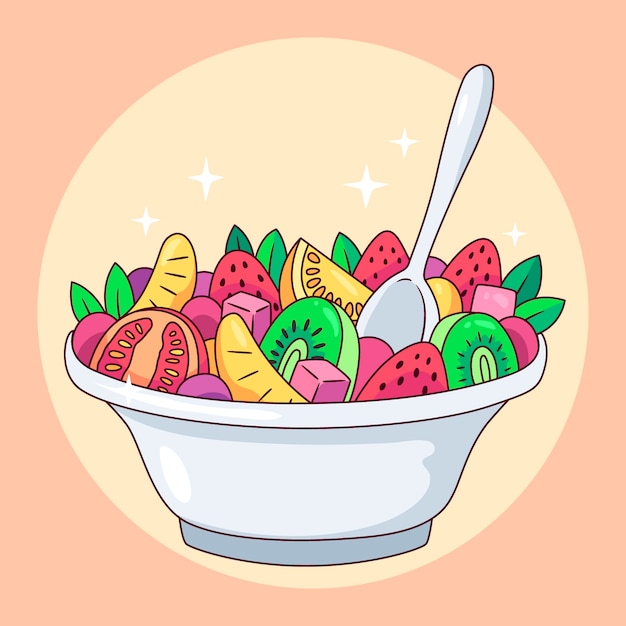 Free vector fruit and salad bowls