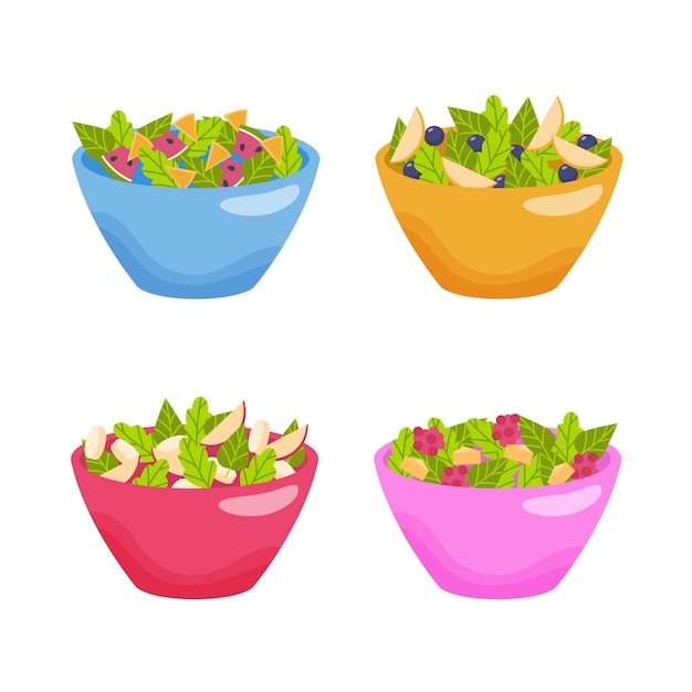 Fruit and salad bowls