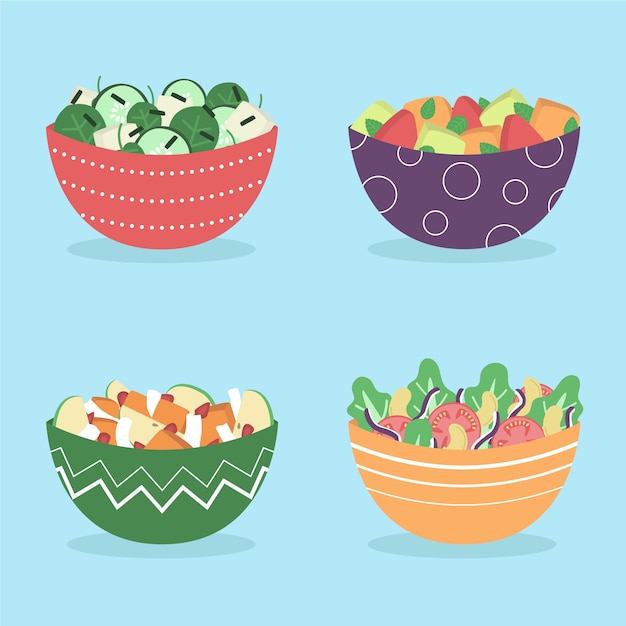 Fruit and salad bowls