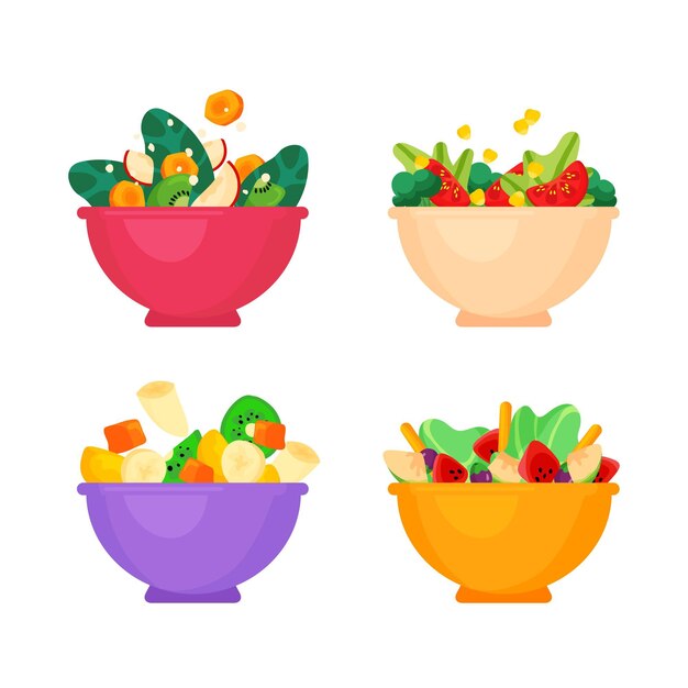 Fruit and salad bowls