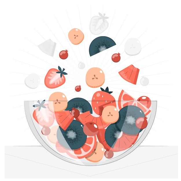 Free Vector fruit salad concept illustration