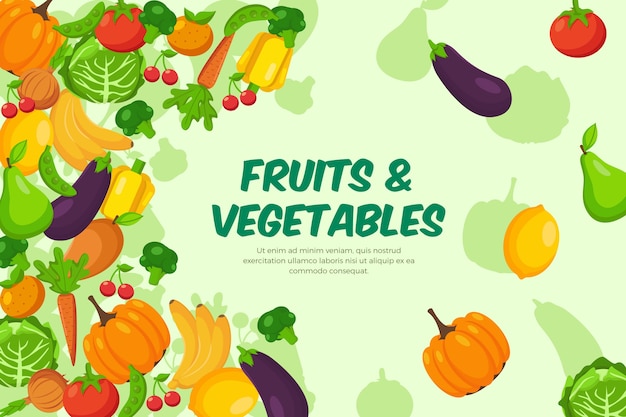 Fruit and vegetables background style