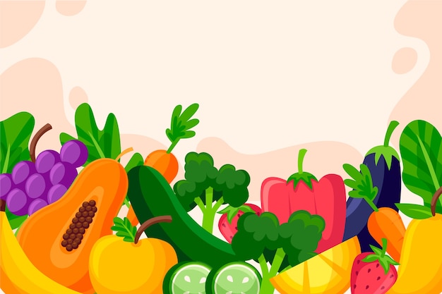 Fruit and vegetables background