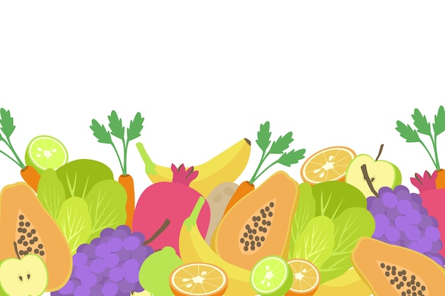 Free Vector fruit and vegetables background