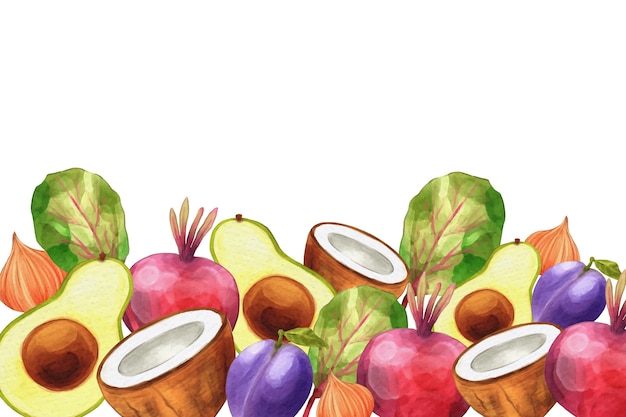 Free Vector fruit and vegetables background