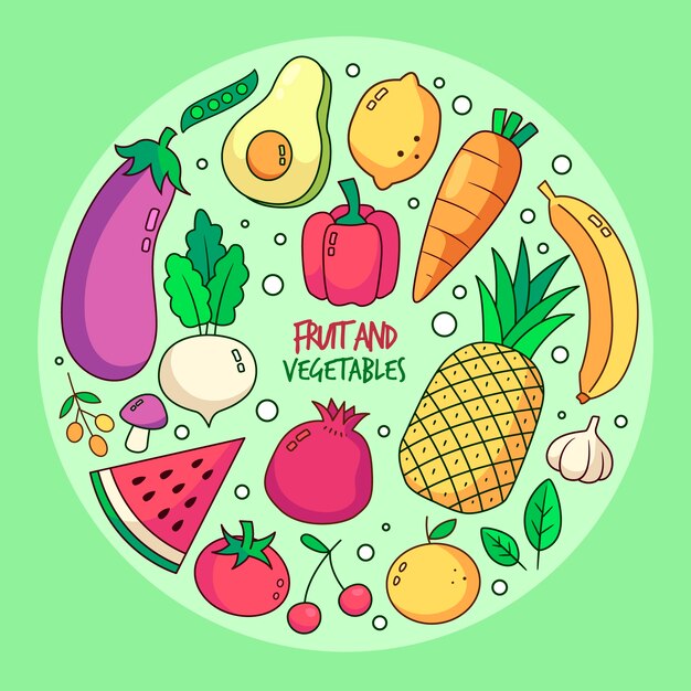 Fruit and vegetables background