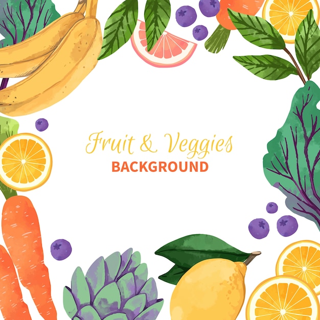 Free Vector fruit and vegetables background