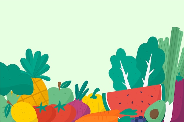 Fruit and vegetables background