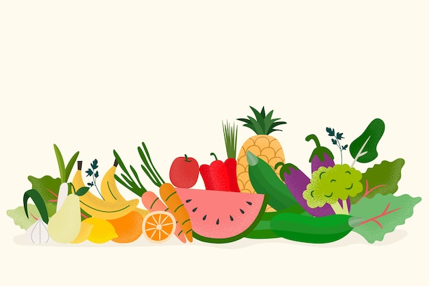 Fruit and vegetables background