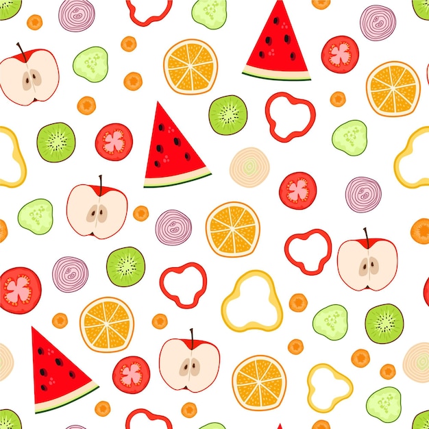 Free Vector fruit and vegetables background