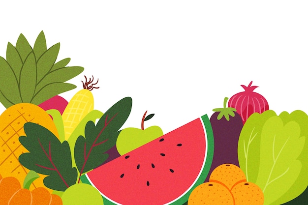 Fruit and veggies copy space background