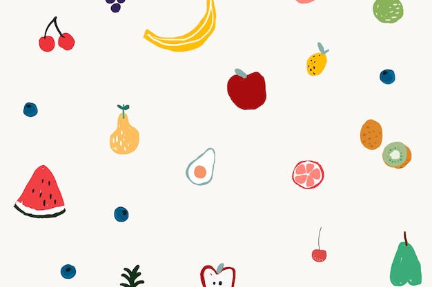 Fruits background desktop wallpaper, cute vector