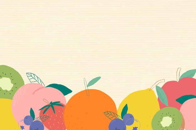 Fruits corner border paper textured background