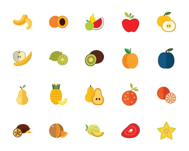 Fruits icon set