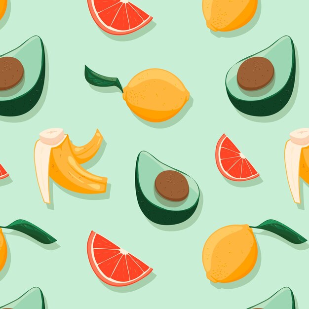 Fruits pattern collection concept