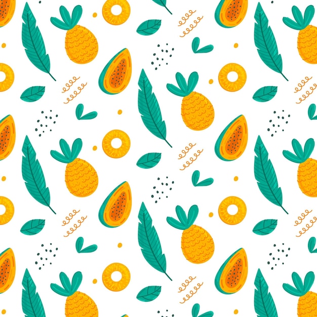 Free Vector fruits pattern collection concept