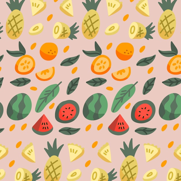 Fruits pattern collection concept