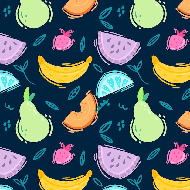 Fruits pattern collection concept