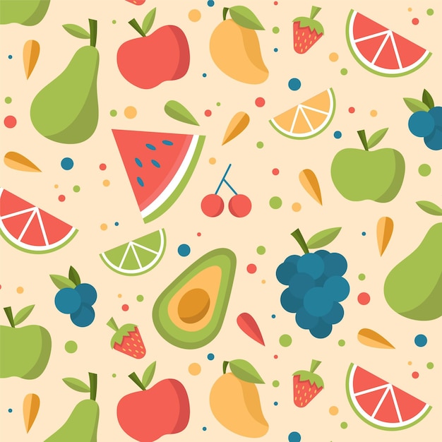 Fruits pattern collection theme