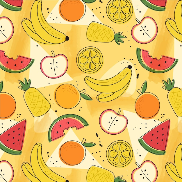 Fruits pattern colorful set