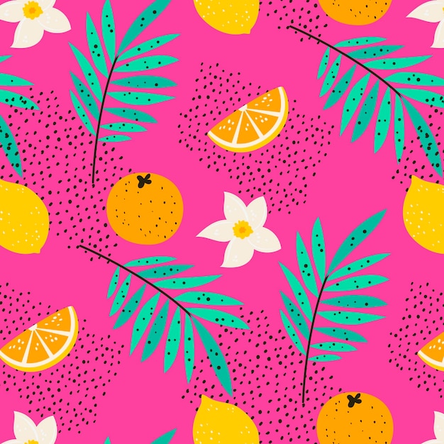 Free Vector fruits pattern with citrus