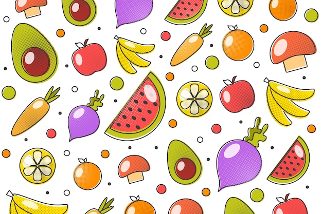 Fruits and vegetables background