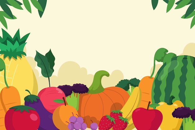 Fruits and vegetables background