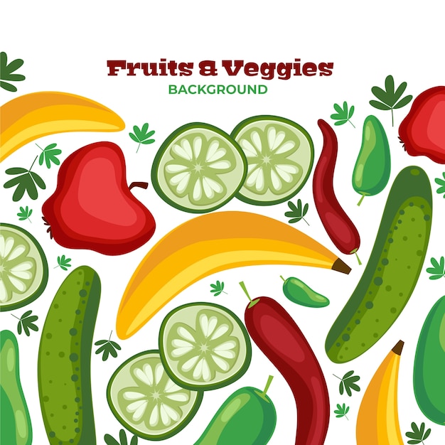 Free Vector fruits and vegetables background