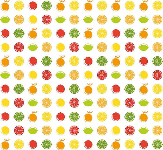 Fruits  over white   illustration