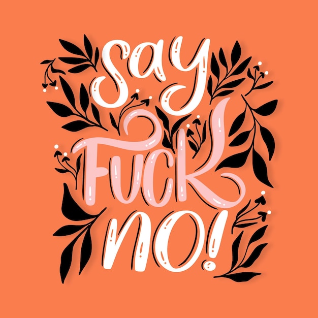 Free Vector fuck quote lettering