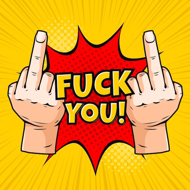 Fuck you symbol in comic style