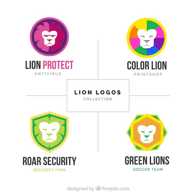 Full-color lion logos