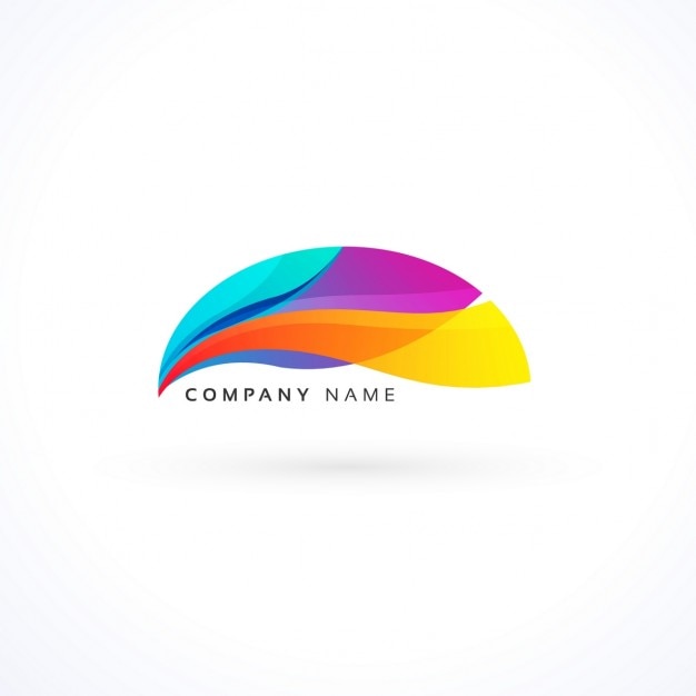 Free Vector full color logo with abstract shapes