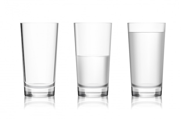 Free vector full and empty glass