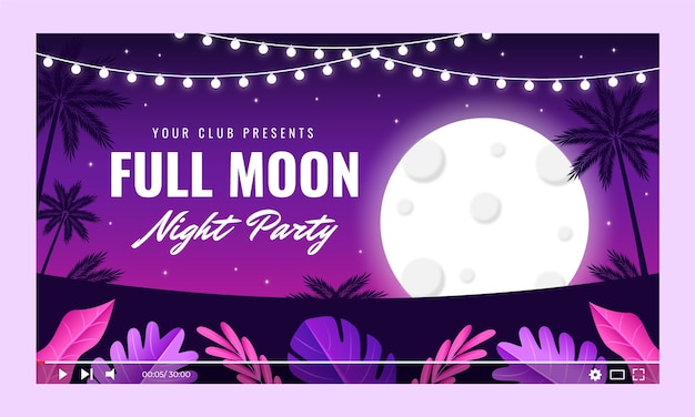 Free Vector full moon party template design