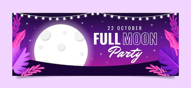 Free Vector full moon party template design